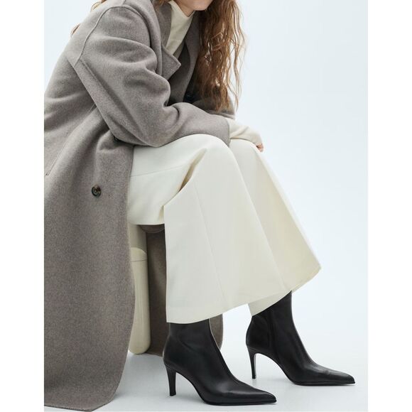 MNG BY MANGO GOAT SKIN LEATHER POINTED ANKLE BOOTS EU 40 NEW - Picture 3 of 7